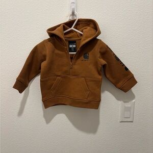 Carhartt Kids' Tan Hoodie with Black Logo Size 6 Months